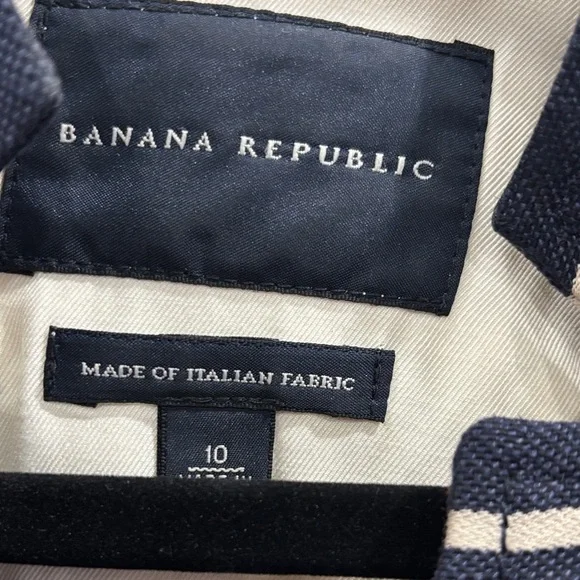 Banana Republic Navy and White Striped Blazer - Picture 2 of 6